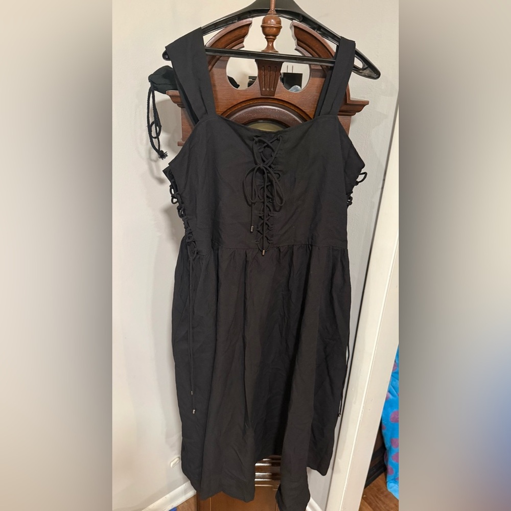 Black Lace-Up Dress